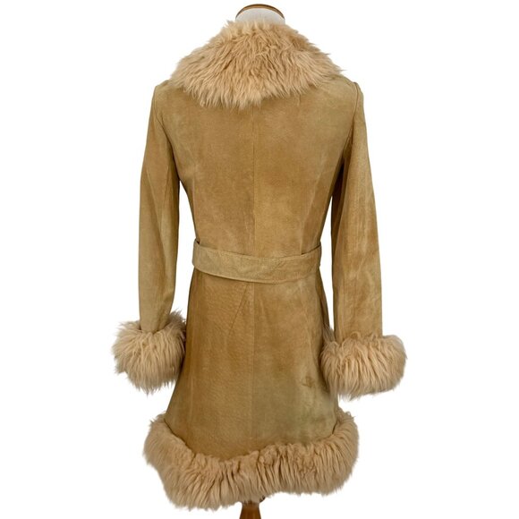 Vtg 60s Leather & Afghan Penny Lane Coat | Free People Boho Indie Luxe Grunge S - Picture 6 of 13